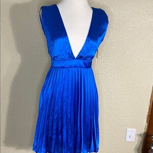 Sincerely Jules Blue Pleated Mini Dress